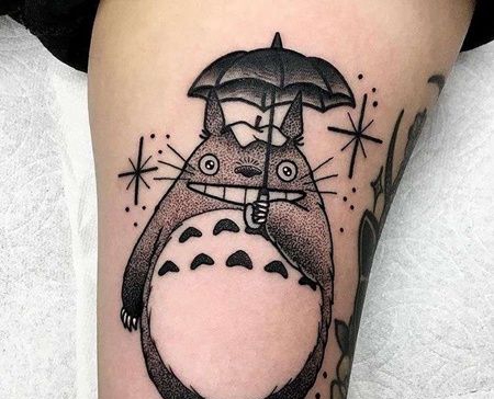 大腿前侧点刺龙猫