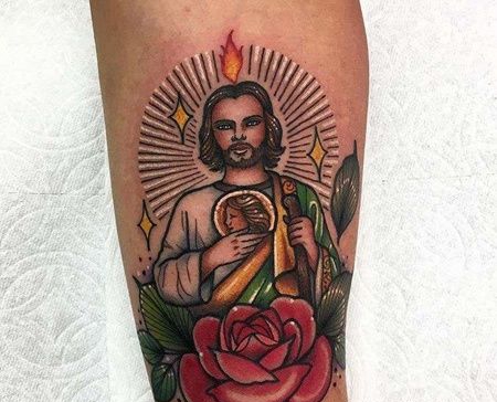 小臂内侧old school男人