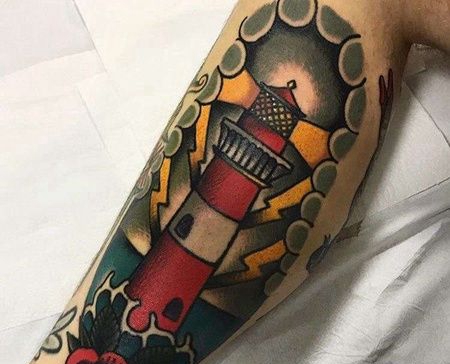 小腿外侧old school灯塔