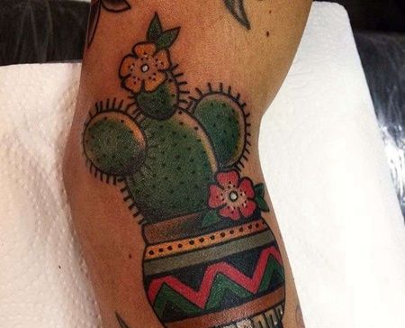 腿部外侧 old school 仙人掌