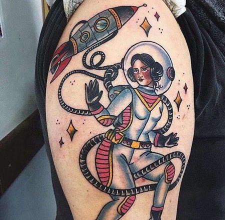 大臂外侧女飞行员