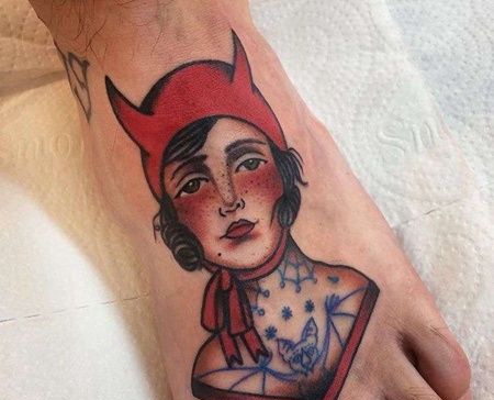 脚背 old school女人