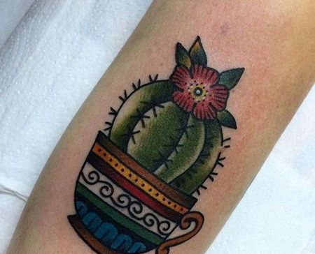 小臂内侧old school仙人掌