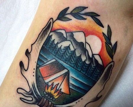 小腿外侧old school 帐篷 夜景