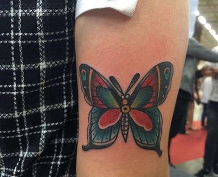 大臂后侧old school蝴蝶