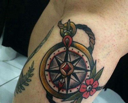 小腿外侧old school 指南针