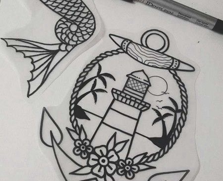 old school 灯塔与海