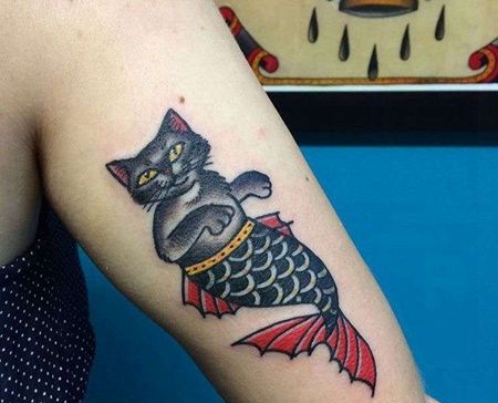 大臂后侧old school猫