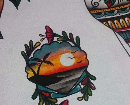 old school 大海与花朵