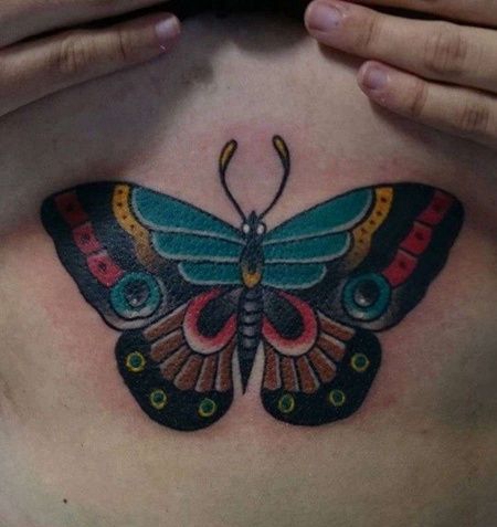 胸下部old school 蝴蝶