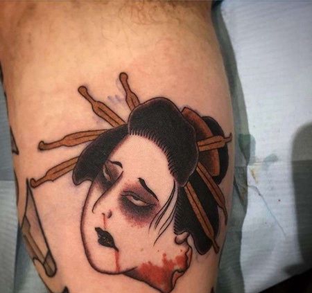 小腿外侧日式传统女人