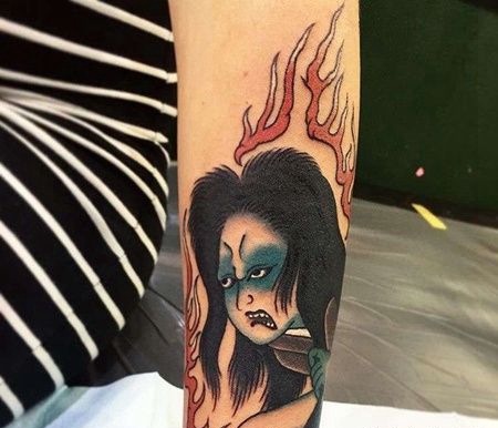 小臂内侧日式传统人物