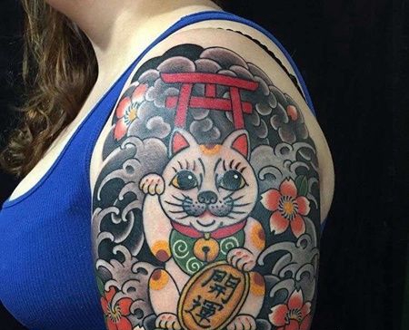 大臂外侧日式传统猫