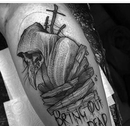 小腿后侧点刺骷髅