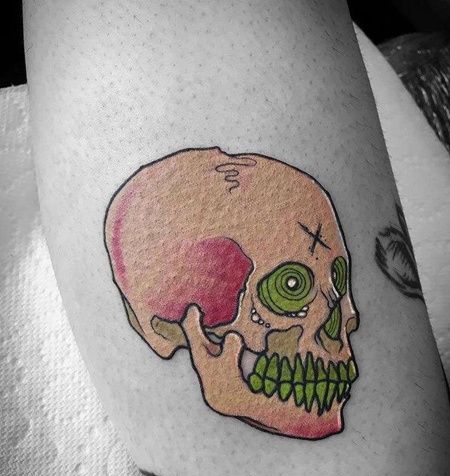 小腿后侧彩色骷髅