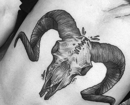 胸部下方点刺羊头