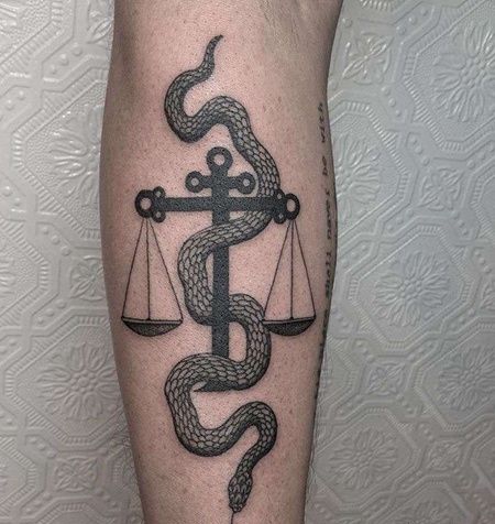 手臂点刺蛇与天秤