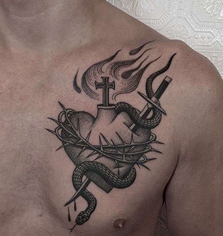 胸部点刺箭与心