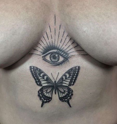 小腹点刺蝴蝶与眼睛
