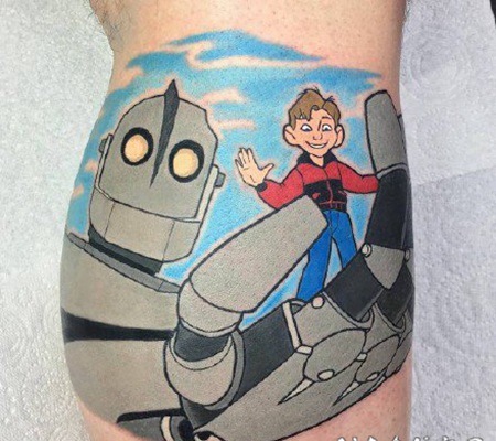 迪士尼动画的school彩色卡通纹身作品