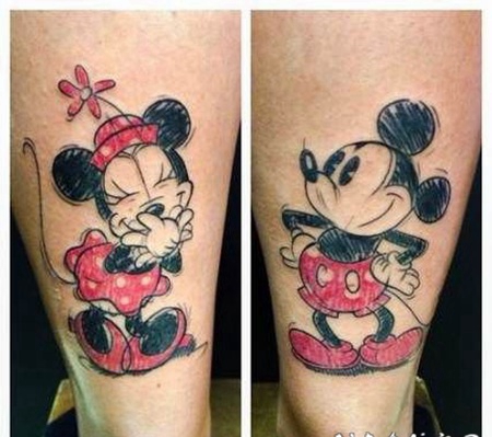 米老鼠米奇米莉的情侣纹身图片