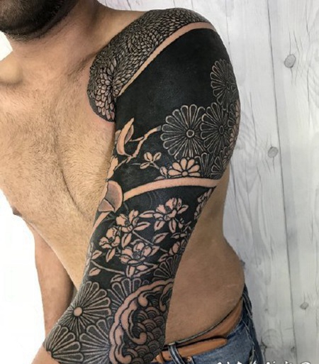 霸气部落混搭点传统风格的纹身作品