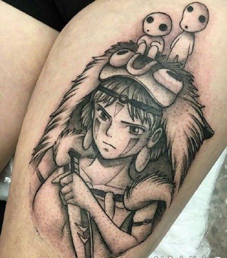 幽灵公主纹身 宫崎骏动漫幽灵公主的纹身作品