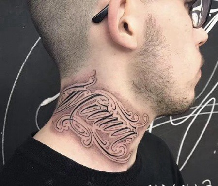 不错的花体字纹身作品图片