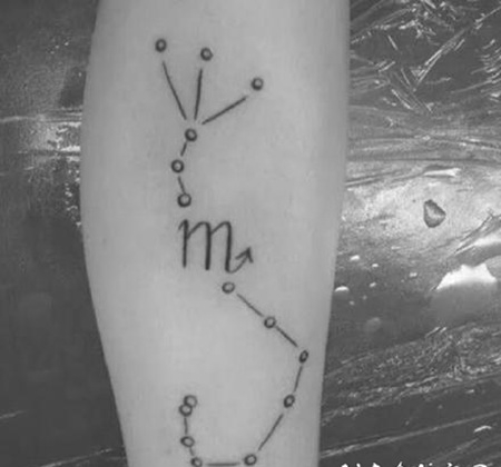 十二星座--天蝎座Scorpio的蝎子纹身图案