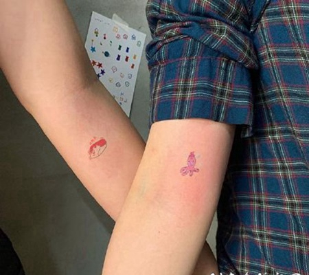 极简mini迷你的小情侣纹身图片