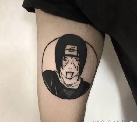 漫画风格的火影忍者鸣人纹身作品