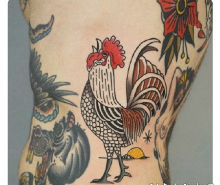 公鸡纹身 十二生肖之鸡纹身的纹身作品