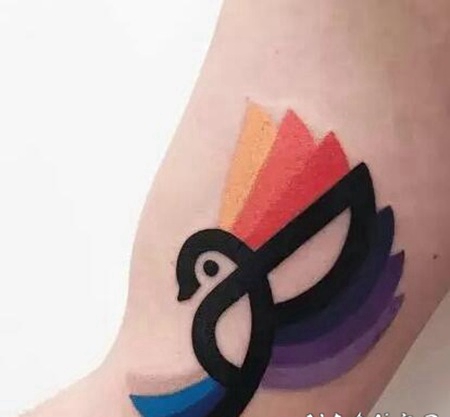 精美的抽象彩色纹身图案作品