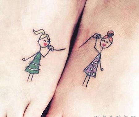 姐妹纹身 和闺蜜一起去get的可爱纹身作品