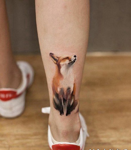 可爱的1小狐狸纹身图片作品