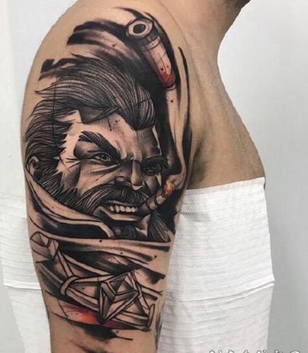 英雄联盟纹身 LOL英雄联盟皮肤人物的包臂纹身作品