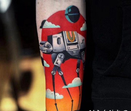 炫酷重彩色的纹身作品图片