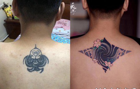 纹身遮盖 1失败老纹身的遮盖效果图片欣赏