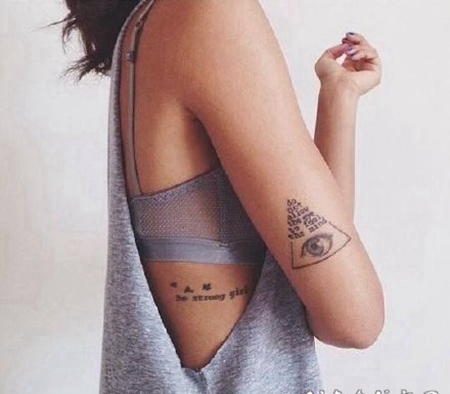 一波抽象的眼睛纹身设计作品图片