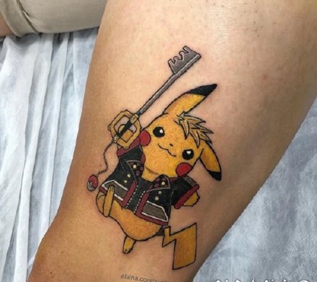 皮卡丘的纹身 可爱皮卡丘cosplay的纹身作品