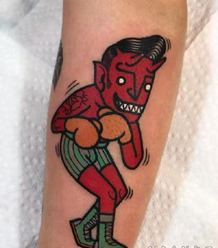 趣味school的红色小恶魔纹身图片