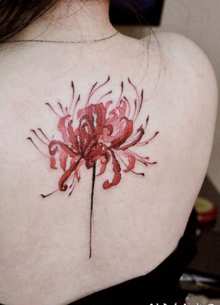 曼陀罗花纹身 漂亮红色彼岸花的纹身图片