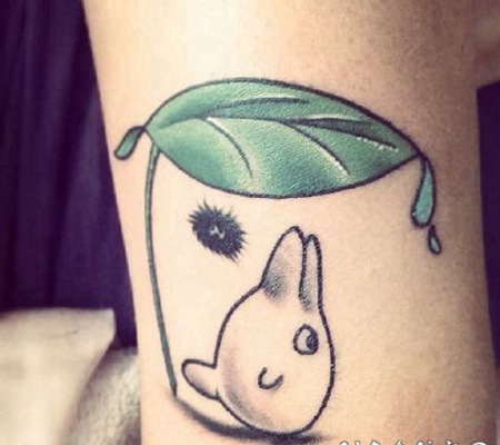 萌萌的可爱龙猫纹身图案作品