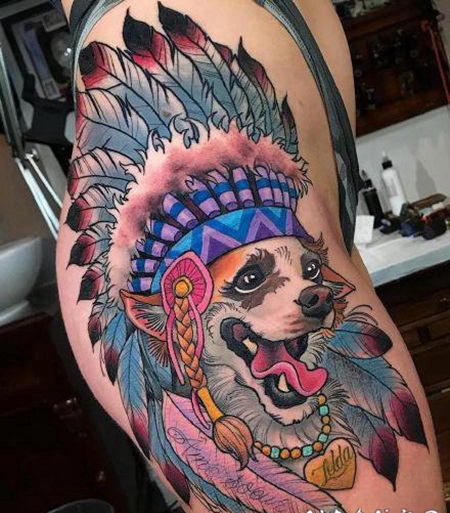 newschool的1宠物狗纹身作品图案