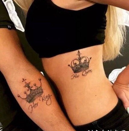 小清新皇冠纹身 适合情侣的9对皇冠纹身图案
