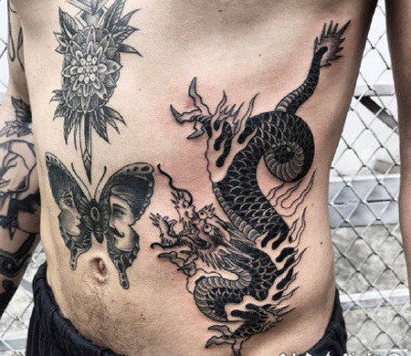 好看有创意的小龙纹身图案