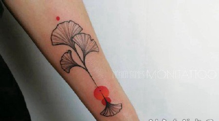 银杏叶纹身 银杏叶主题的小纹身作品图案