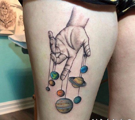 星球纹身 小清新的星球主题的纹身图案作品