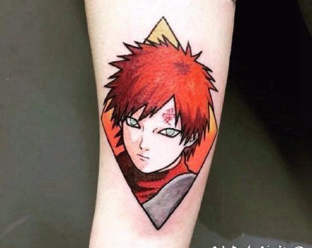 我爱罗的纹身作品图片