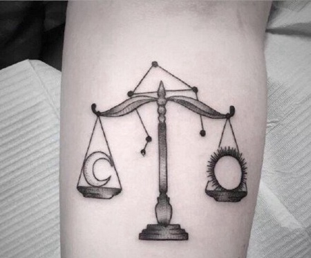 12星座之天秤座的小清新纹身图片